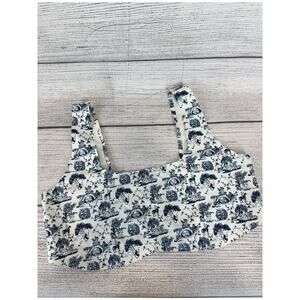 Parade Plus Size White & Blue Vintage Summer Printed Bralette Size 3XL